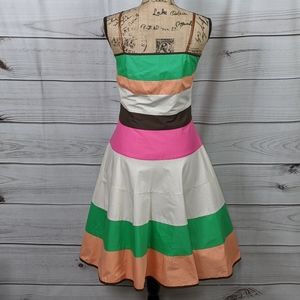 NWT HAPPY WOMAN Multicolor Wide Stripe Dress